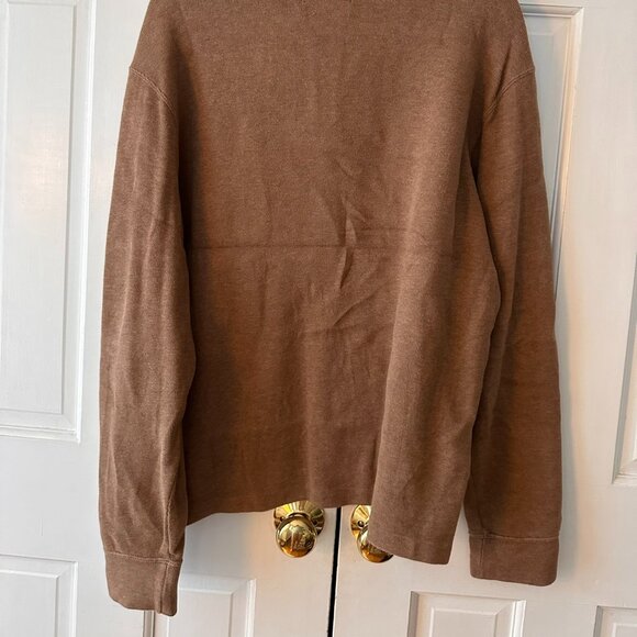 POLO Ralph Lauren Vintage Brown Quarter Zip Sweater - Size Large - Picture 3 of 4